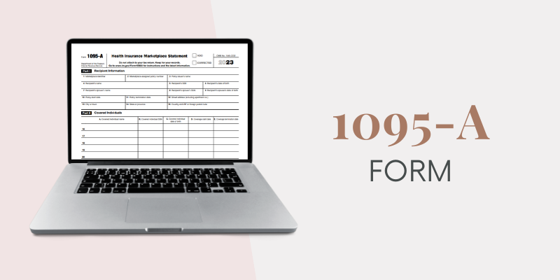 The online 1095-A form in PDF on the laptop