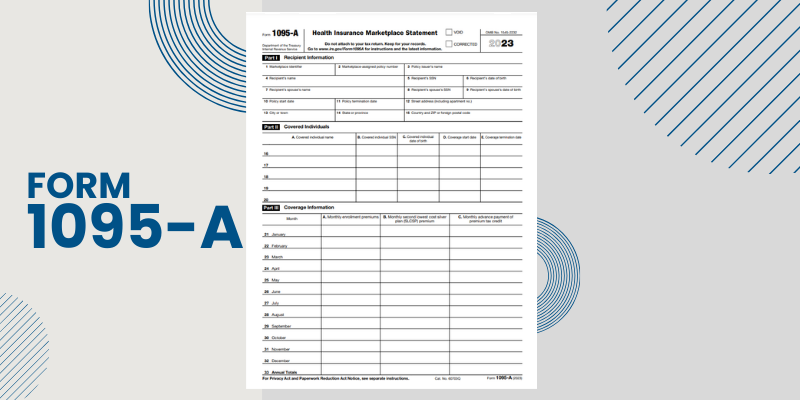 The blank 1095-A form template for print